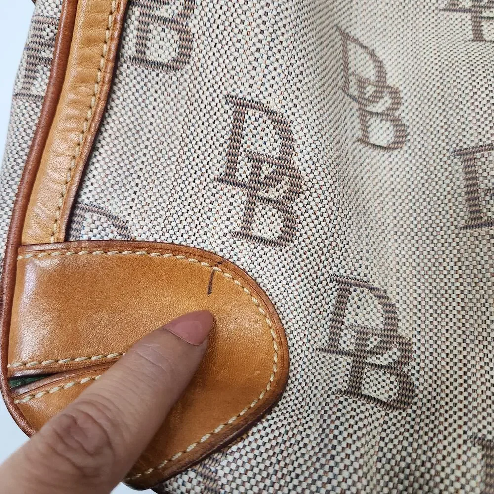 Dooney & Bourke Womens Cloth Trimmed in Leather hobo Handbag - Picture 5 of 11